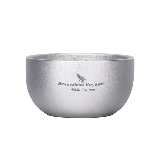 Pure Titanium Double-Layer Tea Cup 40Ml Anti-Scalding Outdoor Camping Kung Fu Tea Cup Wine Glass