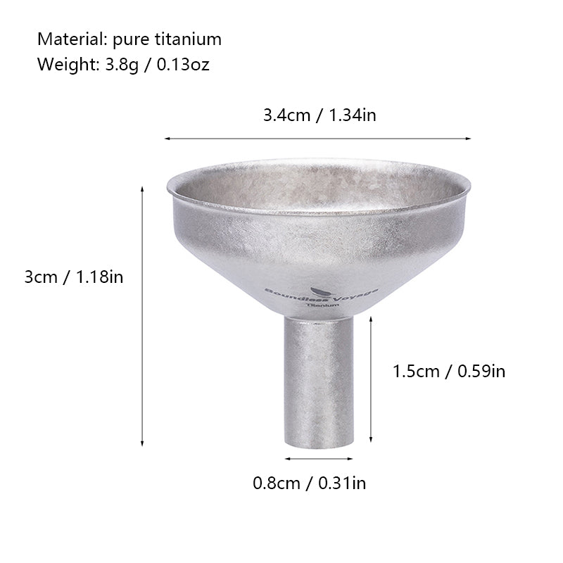 Pure Titanium Mini Funnel, Small Mouth Funnel For Wine Tea Oil, Kitchen Dispensing Funnel