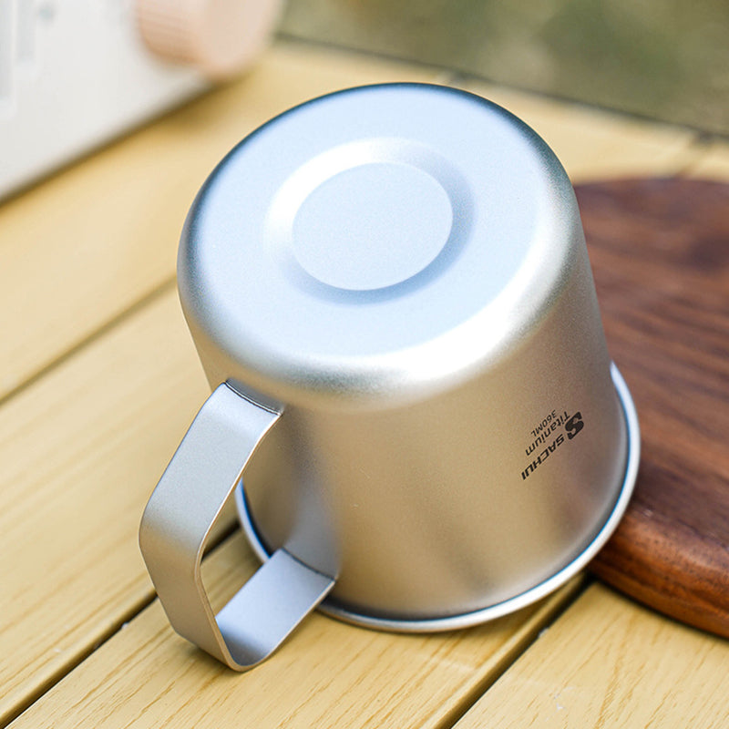 Pure Titanium Mug 360Ml Coffee Cup With Lid, Outdoor Camping Portable Tea Cup