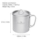 Pure Titanium Mug With Handle And Lid, Outdoor Camping Portable Coffee Tea Cup