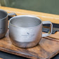 Pure Titanium Double-Layer Mini Coffee Cup With Handle, Ultra-Light Anti-Scalding Portable Tea Wine Cup For Outdoor