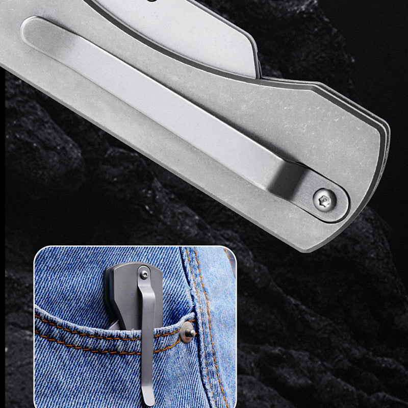 Titanium Alloy Folding Utility Knife Can Clip The Belt Out Of The Box Manual Cutting Tool