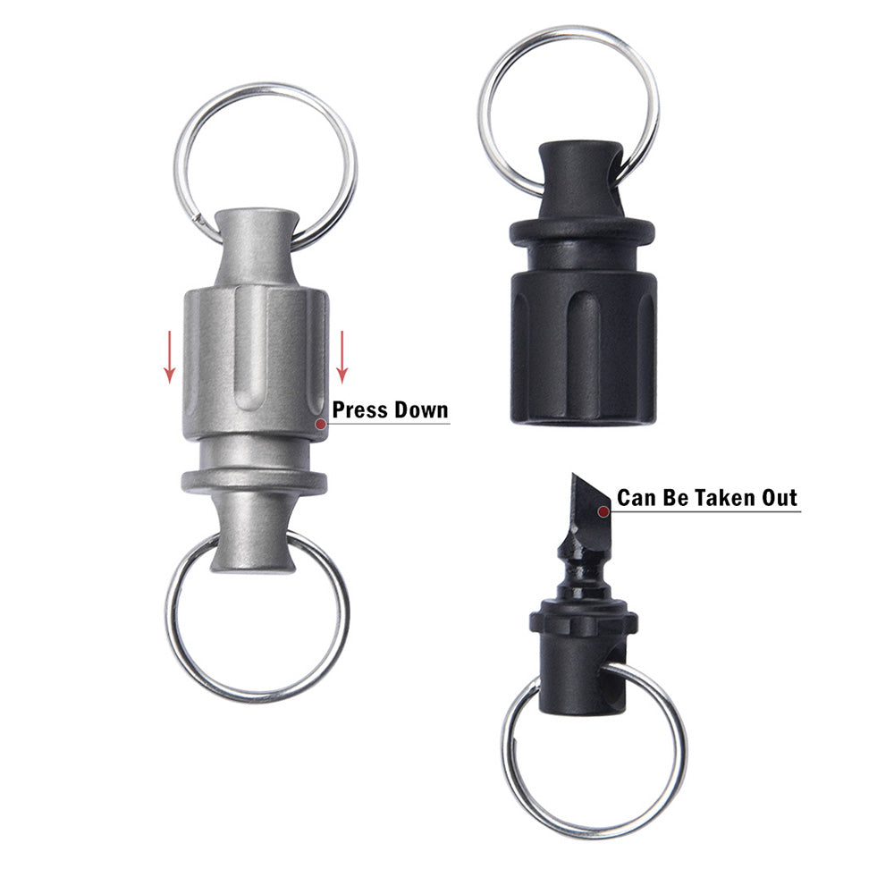 Titanium Quick Release Keychain, Retractable Key Chain Detachable Keychain Clip,360°Pull Apart Key Rings
