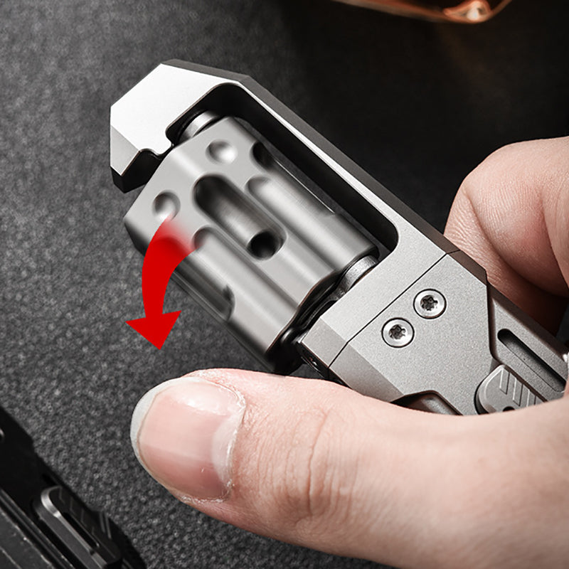 Titanium Alloy Portable EDC Utility Knife - Multifunctional Tool With Decompression Gyro & Multi-Spec Screwdriver