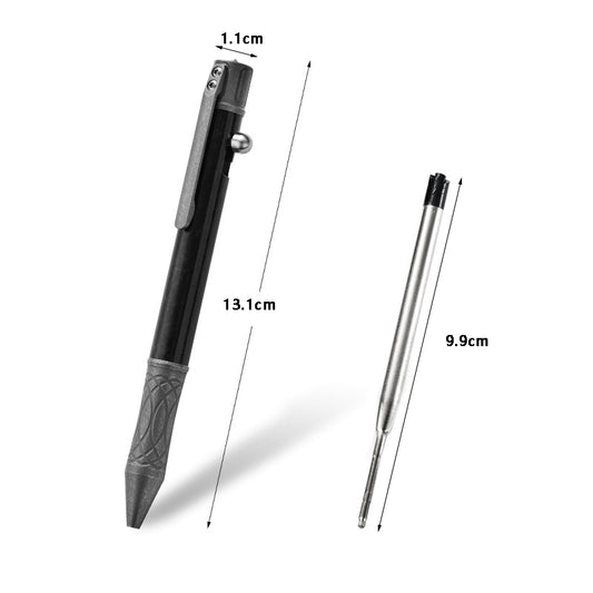 Titanium Alloy Carbon Fiber Tactical Pen, Multifunctional Portable Writing Pen（Stone washing）