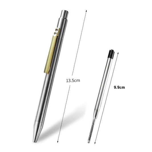 Titanium alloy tactical pen push-type signature writing pen (primary color)