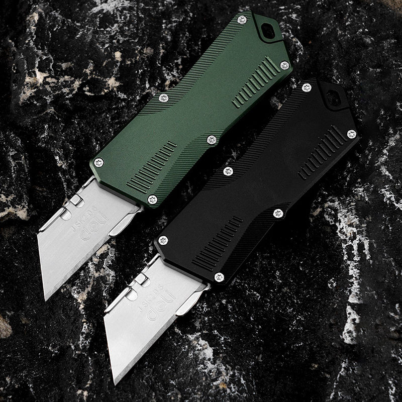 Mini Green Aluminum Alloy Utility Knife Lightweight Design With Removable 420 Stainless Steel Blade
