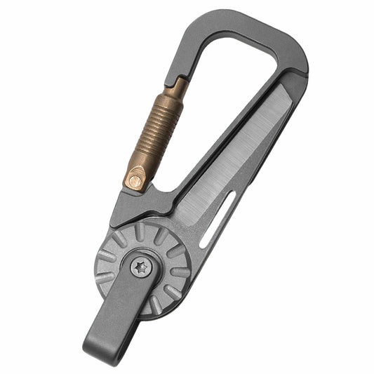 Titanium Alloy Keychain Men's Car Keychain Pendant with Knife Portable EDC Tool