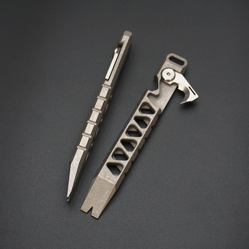 Multifunctional TC4 Titanium Alloy Crowbar Portable EDC Tool Outdoor Emergency Tool Bottle Opener Rope Cutter