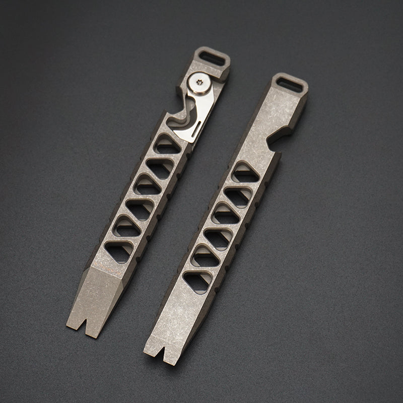 Multifunctional TC4 Titanium Alloy Crowbar Portable EDC Tool Outdoor Emergency Tool Bottle Opener Rope Cutter