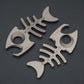 Multifunctional Titanium Alloy Fishbone Crowbar Outdoor EDC Tool Portable Bottle Opener Keychain Pendant
