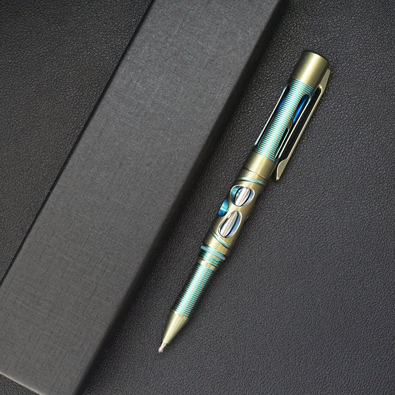 Green Gold Titanium Alloy Tactical Pen Multifunctional EDC Equipment