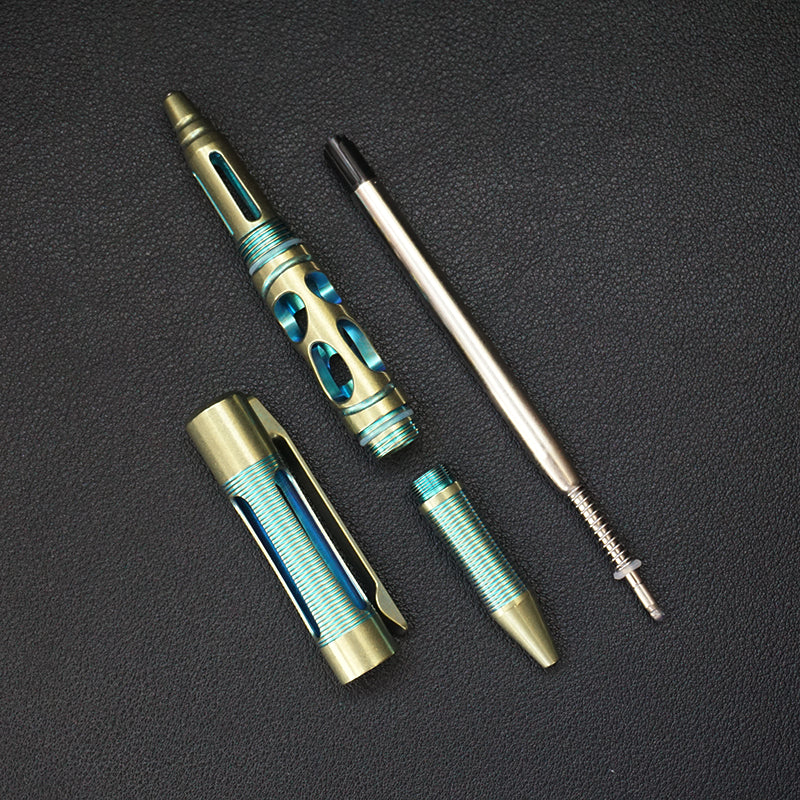Green Gold Titanium Alloy Tactical Pen Multifunctional EDC Equipment