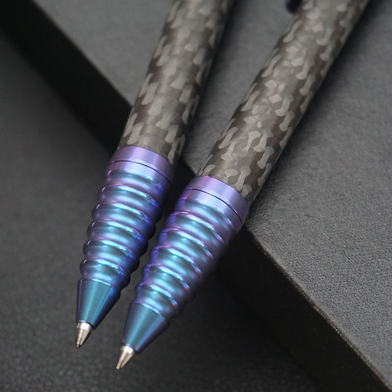 TACRAY Titanium Alloy Carbon Fiber Tactical Pen - Multifunctional EDC Business Signature Ballpoint Pen