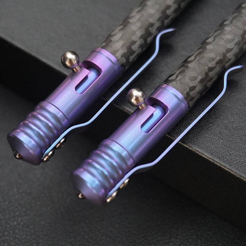 TACRAY Titanium Alloy Carbon Fiber Tactical Pen - Multifunctional EDC Business Signature Ballpoint Pen