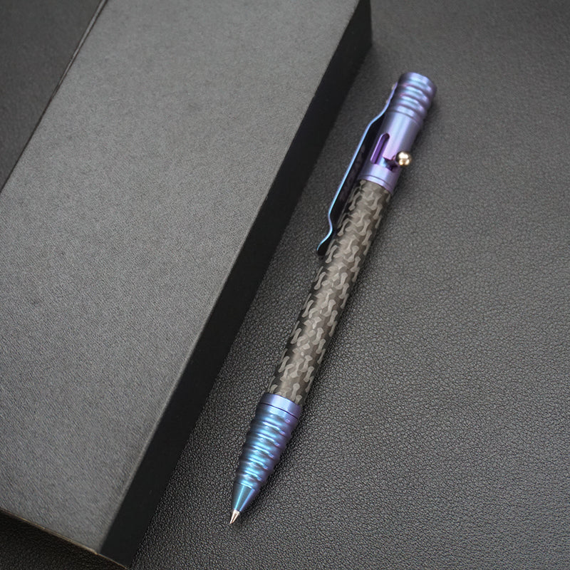 TACRAY Titanium Alloy Carbon Fiber Tactical Pen - Multifunctional EDC Business Signature Ballpoint Pen