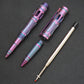TACRAY Titanium Alloy CD Pattern Ballpoint Pen - Multifunctional Portable EDC Pen (Blue Purple)