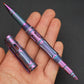 TACRAY Titanium Alloy CD Pattern Ballpoint Pen - Multifunctional Portable EDC Pen (Blue Purple)