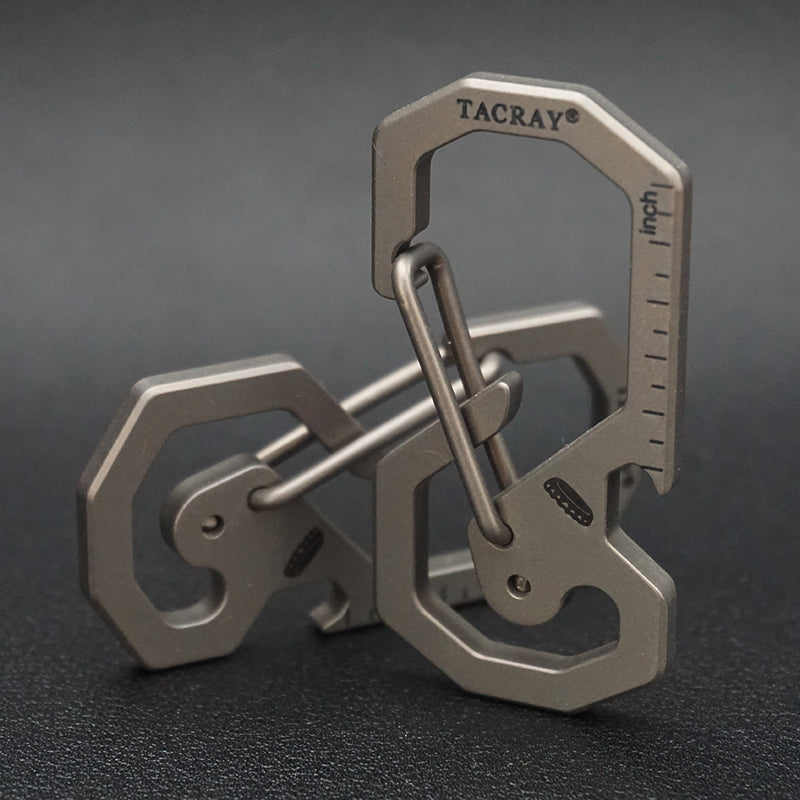 TACRAY Lightweight Titanium Alloy Keychain - Multifunctional Bottle Opener EDC Outdoor Carry Tool
