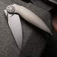 Rike Knife Predator Grey Titanium Folding Knife Bohler M390 Powder Steel Blade  EDC Tool