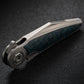 Viper3-V2 Blue Marble Carbon Folding Knife Bohler M398 Titanium Tactical EDC Knife