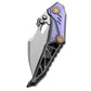NOC KNIVES MT-18 Folding Knife M390 Steel Blade Titanium Handle EDC Pocket Knife（Purple）