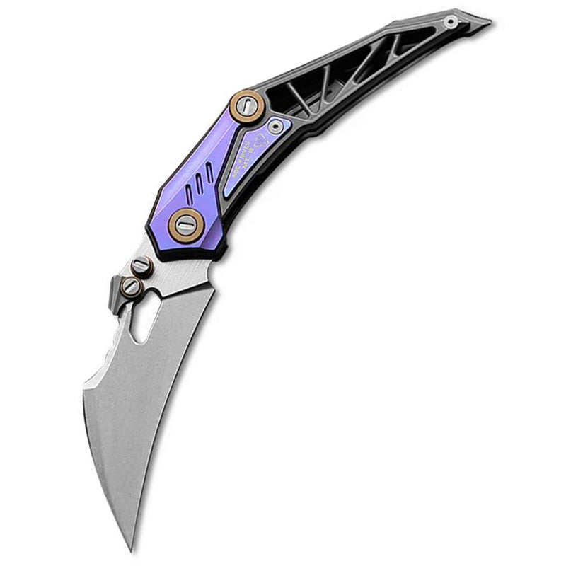 NOC KNIVES MT-18 Folding Knife M390 Steel Blade Titanium Handle EDC Pocket Knife（Purple）