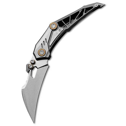 NOC KNIVES MT-18 Folding Knife M390 Steel Blade Titanium Handle EDC Pocket Knife（Gray）