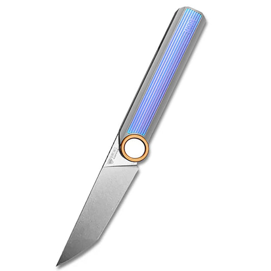 NOC Knives MT-20 Titanium Handle Folding Knife M390 Powder Steel Blade(Blue)