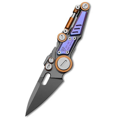 NOC KNIVES MT-22 Mini S-08 EDC Folding Knife M390 Steel Black Blade Titanium Handle（purple）