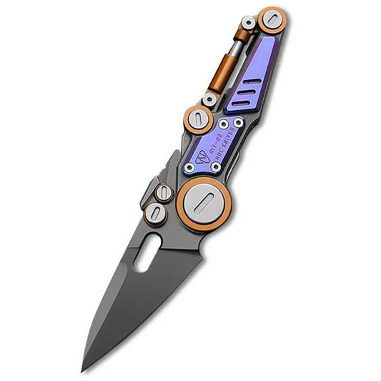 NOC KNIVES MT-22 Mini S-08 EDC Folding Knife M390 Steel Black Blade Titanium Handle（purple）