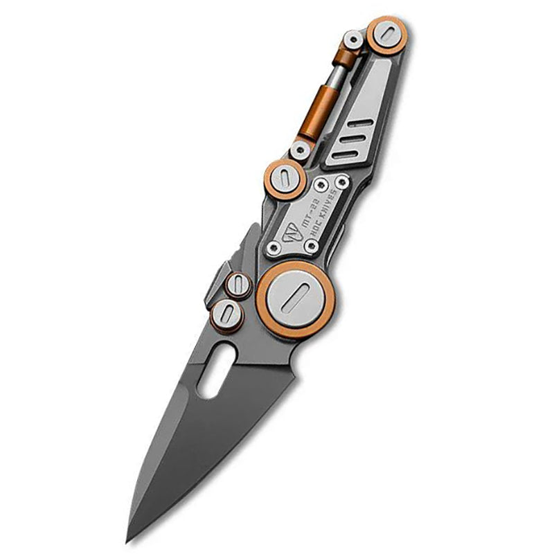 NOC KNIVES MT-22 Mini S-08 Titanium Folding Knife M390 Steel Portable EDC Tool（gray）