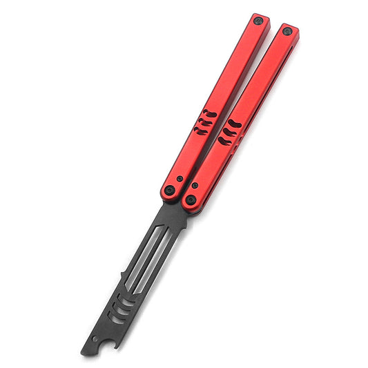 Squid Mako V4.0 Multifunctional Butterfly Practice Knife 420 Blade Material Red Aluminum Handle