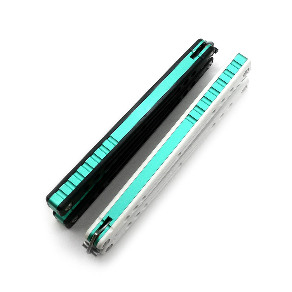 Squid Nautilus V2 Aluminum Handle Butterfly Practice Knife White Green For CSGO Training