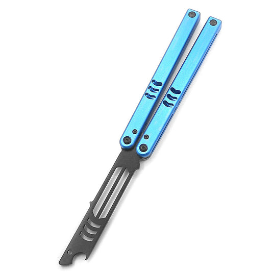 Squid Mako V4.0 Bottle Opener Butterfly Practice Knife 420 Blade Material Blue Aluminum Handle