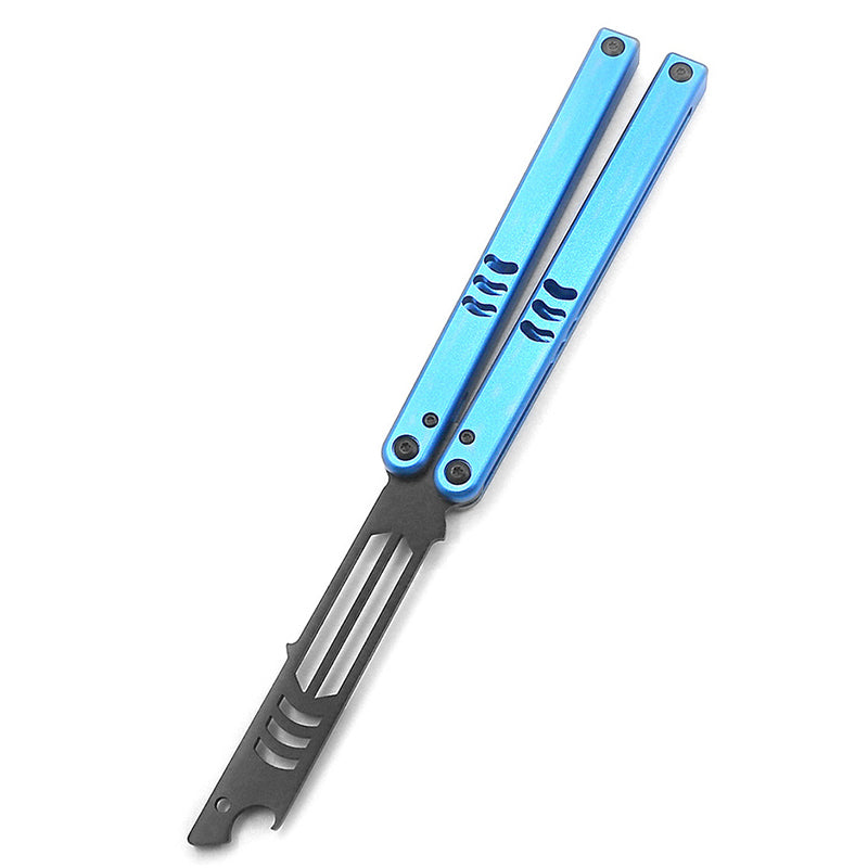 Squid Mako V4.0 Bottle Opener Butterfly Practice Knife 420 Blade Material Blue Aluminum Handle