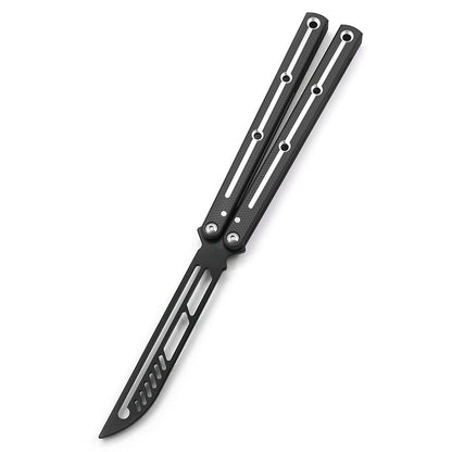 Integrated Aviation Aluminum 440 Blade Fancy Butterfly Practice Knife Black SF255