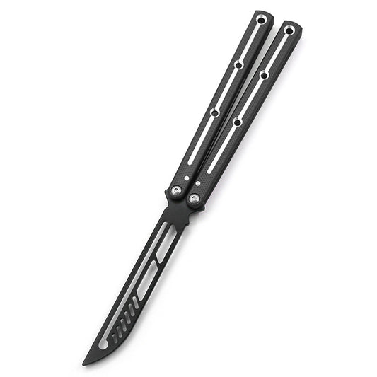 Integrated Aviation Aluminum 440 Blade Fancy Butterfly Practice Knife Black SF255