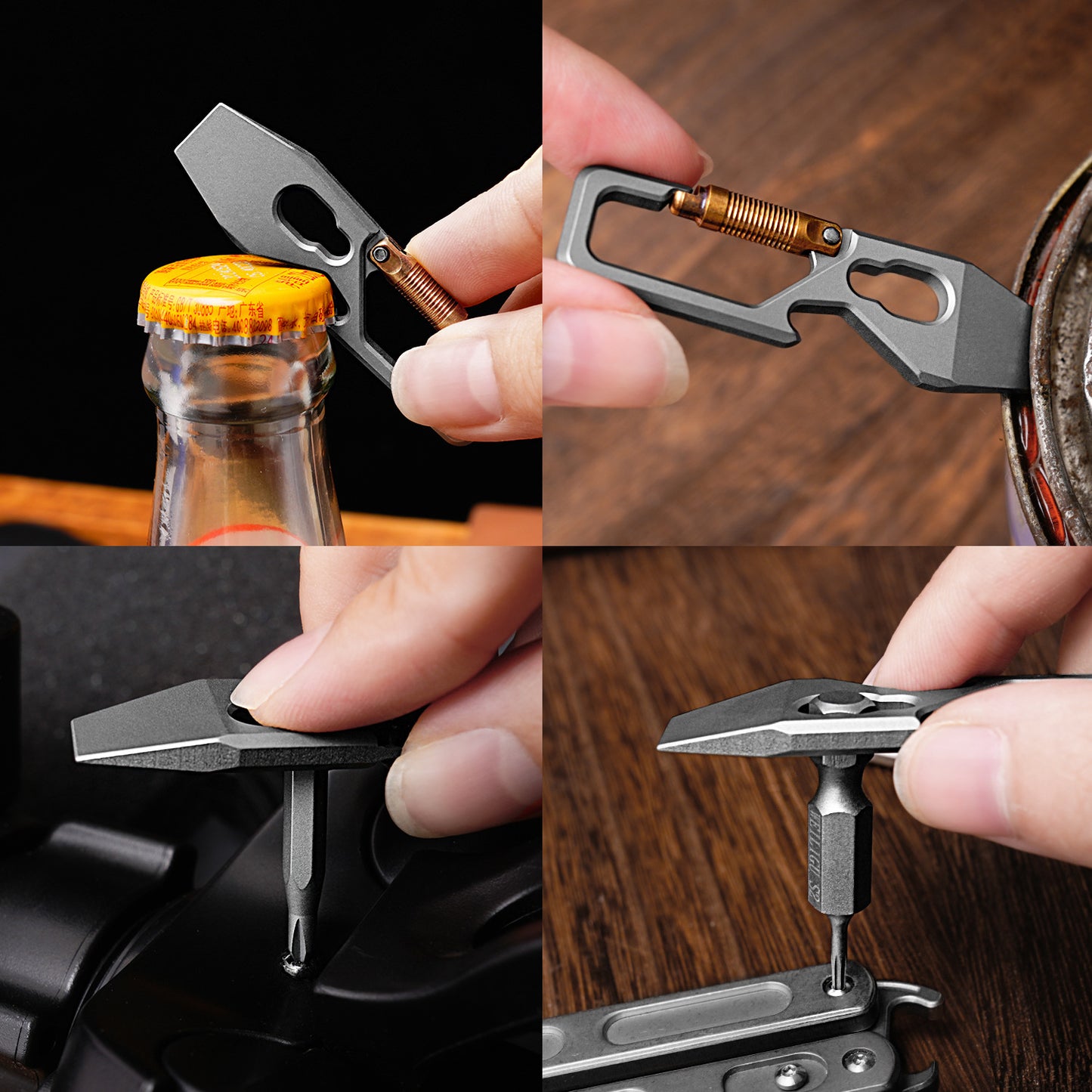 Titanium Alloy Multifunctional Crowbar Keychain With Bottle Opener EDC Tool