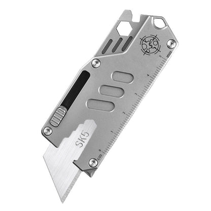 Flying Fish Titanium Alloy Handle Utility Knife, Multifunctional EDC Tool, With 10 SK5 Alloy Blades