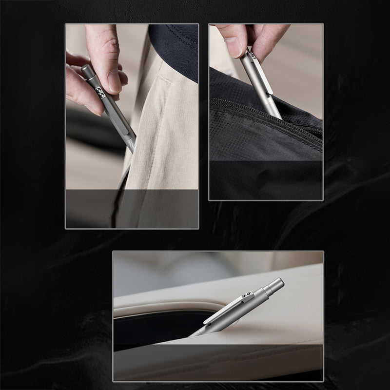Titanium Alloy Business Writing Pen Multifunctional EDC Ballpoint Pen Portable Pen Clip-On Signature Pen