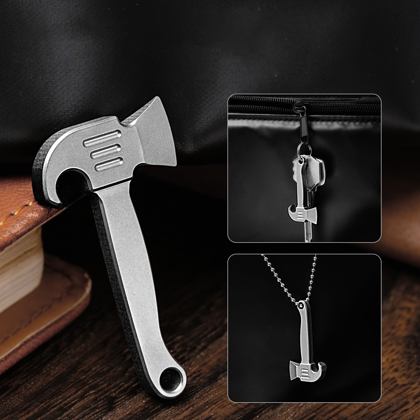 Multifunctional Titanium Alloy Mini Crowbar EDC Key Pendant Lightweight Keychain Tool