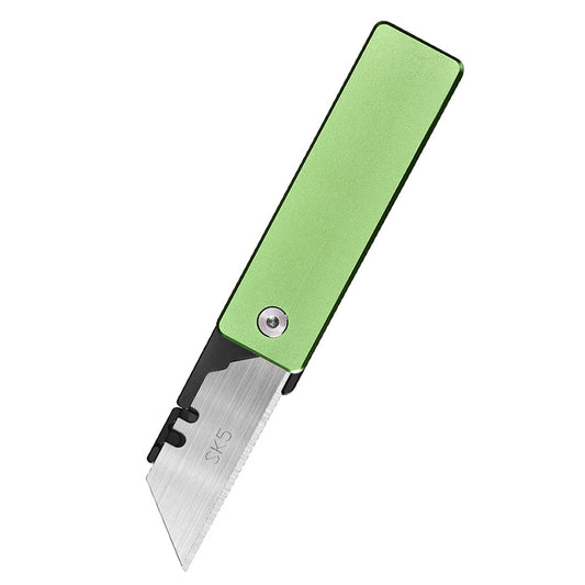 Utility Knife With Aluminum Alloy Handle, Multifunctional EDC Tool, With 5 SK5 Alloy Blades