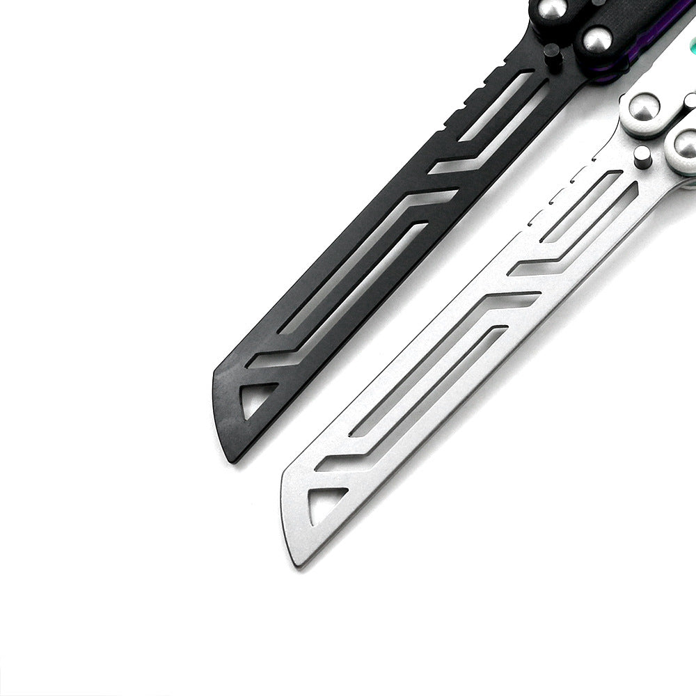 Squid Nautilus V2 Aluminum Handle Butterfly Practice Knife White Green For CSGO Training