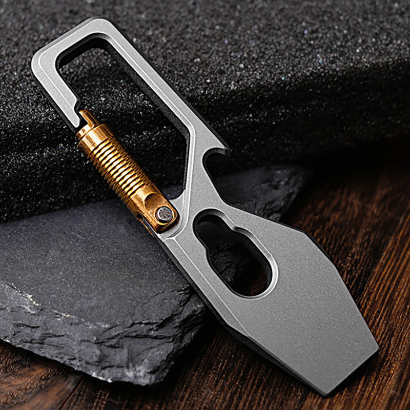 Titanium Alloy Multifunctional Crowbar Keychain With Bottle Opener EDC Tool