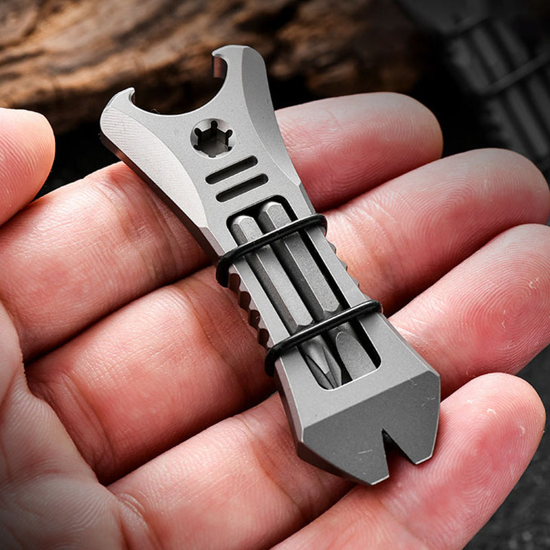 Titanium Alloy Crowbar Portable Multifunctional Mini Screw Bottle Opener Suitable for Outdoor Camping EDC Gadgets