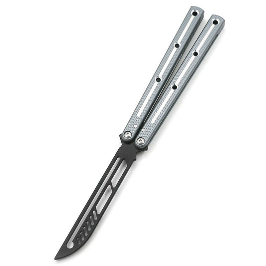 Integrated aviation aluminum 440 blade fancy butterfly practice knife gray SF252