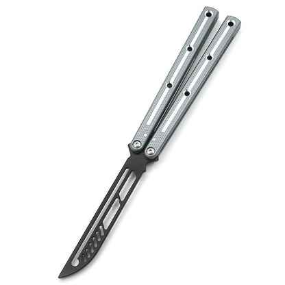 Integrated aviation aluminum 440 blade fancy butterfly practice knife gray SF252