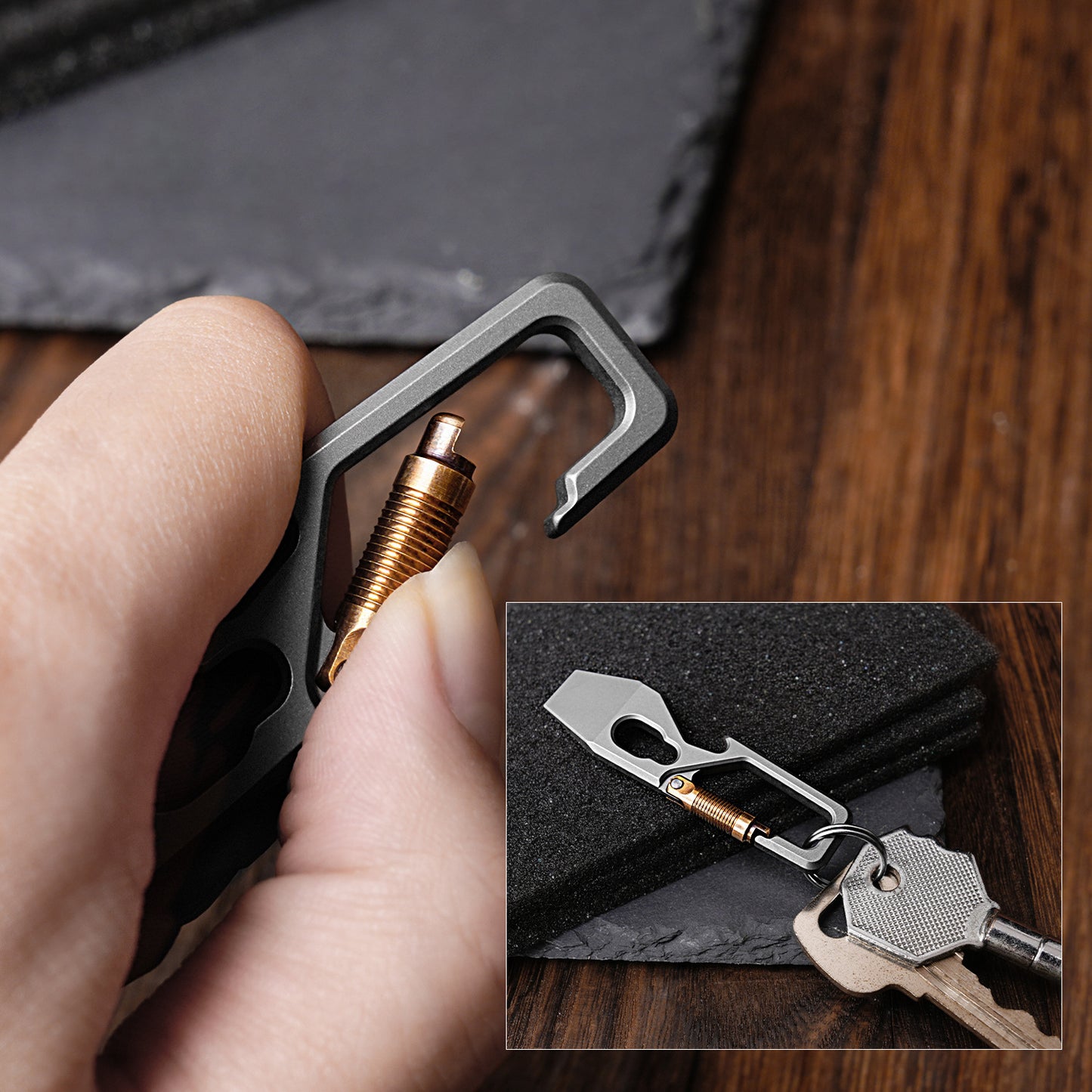 Titanium Alloy Multifunctional Crowbar Keychain With Bottle Opener EDC Tool