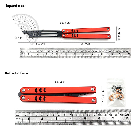 Squid Mako V4.0 Multifunctional Butterfly Practice Knife 420 Blade Material Red Aluminum Handle